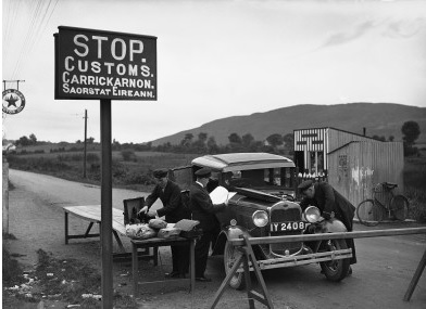 Luggage search at Carrickarnon Customs Post on the main Duldalk to Newry Road