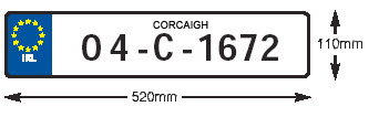 Image of acceptable pre 2013 number plate format